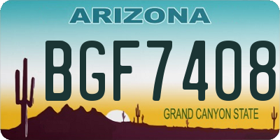 AZ license plate BGF7408
