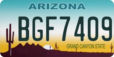 AZ license plate BGF7409