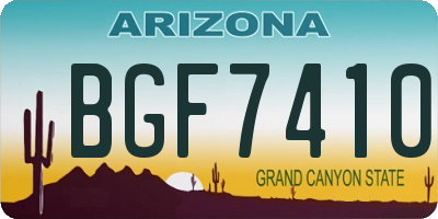 AZ license plate BGF7410