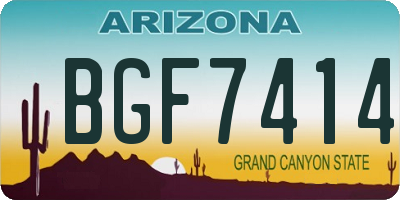 AZ license plate BGF7414