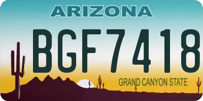 AZ license plate BGF7418