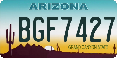 AZ license plate BGF7427