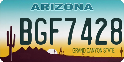 AZ license plate BGF7428