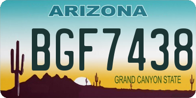 AZ license plate BGF7438