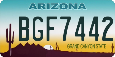 AZ license plate BGF7442