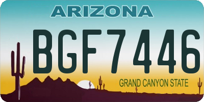 AZ license plate BGF7446