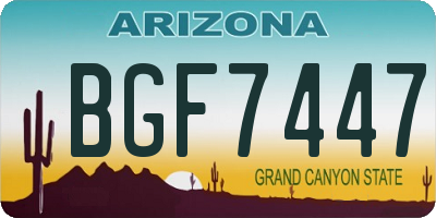 AZ license plate BGF7447