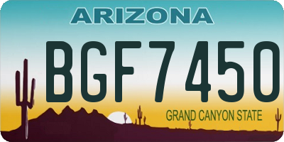 AZ license plate BGF7450