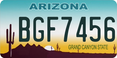 AZ license plate BGF7456