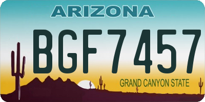 AZ license plate BGF7457