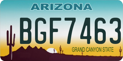 AZ license plate BGF7463