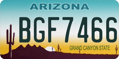AZ license plate BGF7466