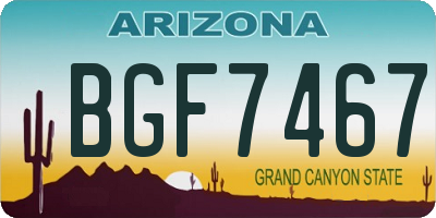 AZ license plate BGF7467