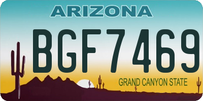 AZ license plate BGF7469