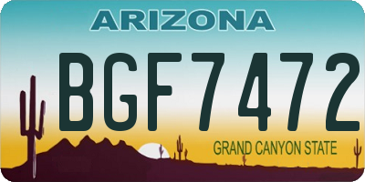 AZ license plate BGF7472