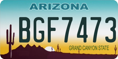 AZ license plate BGF7473