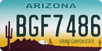 AZ license plate BGF7486