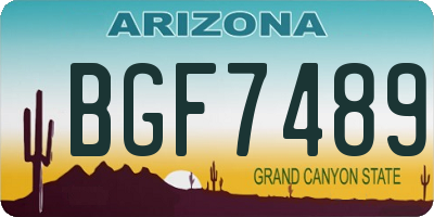 AZ license plate BGF7489