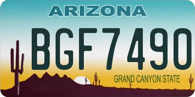 AZ license plate BGF7490