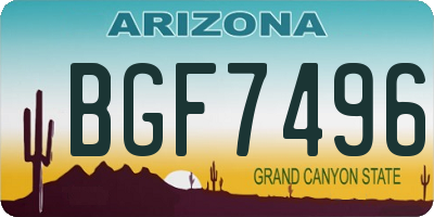 AZ license plate BGF7496