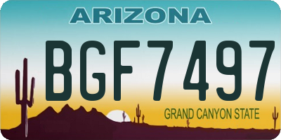 AZ license plate BGF7497