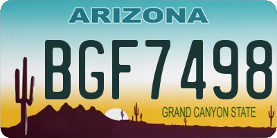 AZ license plate BGF7498