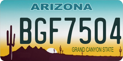 AZ license plate BGF7504