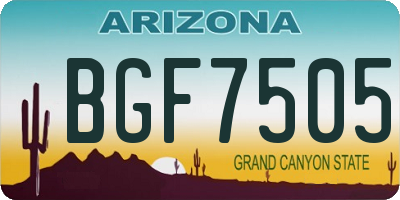 AZ license plate BGF7505