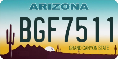 AZ license plate BGF7511