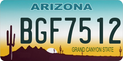 AZ license plate BGF7512