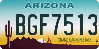 AZ license plate BGF7513