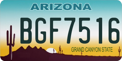 AZ license plate BGF7516