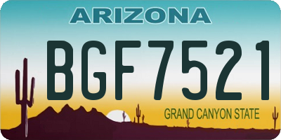 AZ license plate BGF7521