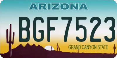 AZ license plate BGF7523
