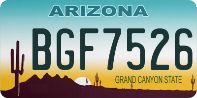 AZ license plate BGF7526