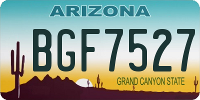 AZ license plate BGF7527
