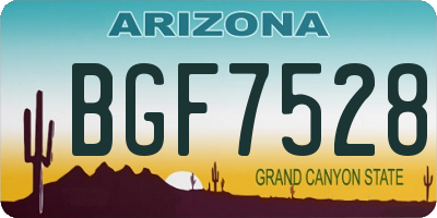 AZ license plate BGF7528