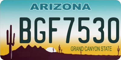 AZ license plate BGF7530