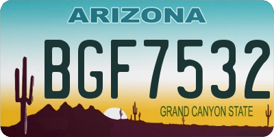 AZ license plate BGF7532