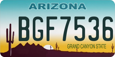 AZ license plate BGF7536