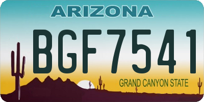 AZ license plate BGF7541