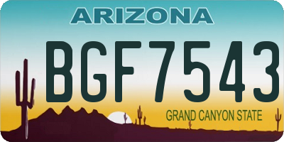 AZ license plate BGF7543