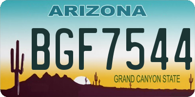 AZ license plate BGF7544