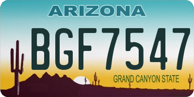 AZ license plate BGF7547