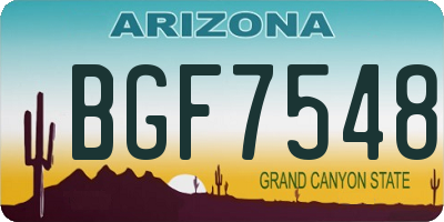 AZ license plate BGF7548