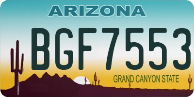 AZ license plate BGF7553