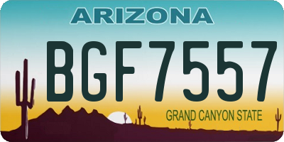 AZ license plate BGF7557