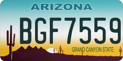 AZ license plate BGF7559