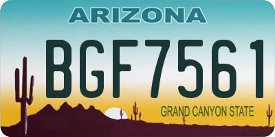 AZ license plate BGF7561