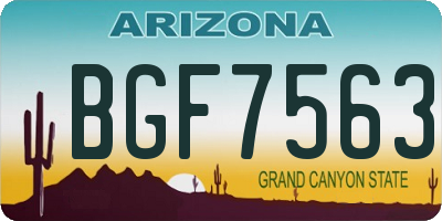 AZ license plate BGF7563